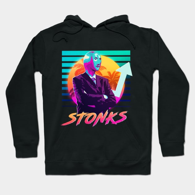 Stonks, Dank memes, vintage v1 Hoodie by QuantumDesigns